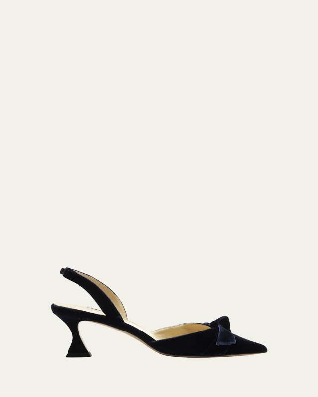 60mm Clarita Bell Velvet Slingback Pumps